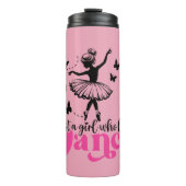 Nur ein Mädchen, das Lieben hat, Ballerina zu tanz Thermosbecher (Vorderseite)