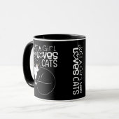 Nur ein Mädchen, das Lieben hat, katzenverrückte K Tasse (Vorderseite Links)