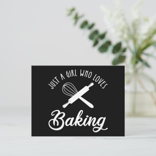 Nur ein Mädchen, das Lieben hat zu backen Postkarte (Stehend Vorderseite)