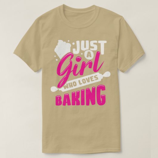 Nur ein Mädchen, das Lieben hat zu backen T-Shirt (Design vorne)