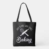Nur ein Mädchen, das Lieben hat zu backen Tasche (Rückseite)