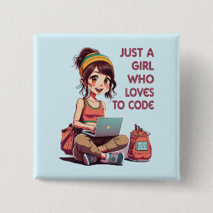 Nur ein Mädchen, das Lieben hat zu programmieren Button