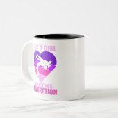 Nur ein Mädchen, das Lieben Herzensabend Zweifarbige Tasse (Vorderseite Links)