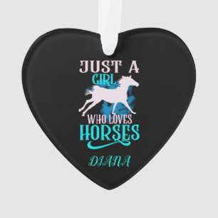 "NUR EIN MÄDCHEN, DAS LIEBEN HORSES" HERZ PERSONA ORNAMENT