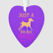 "NUR EIN MÄDCHEN, DAS LIEBEN HORSES" HERZORNAMENT. ORNAMENT (Vorderseite)