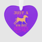 "NUR EIN MÄDCHEN, DAS LIEBEN HORSES" HERZORNAMENT. ORNAMENT (Rückseite)