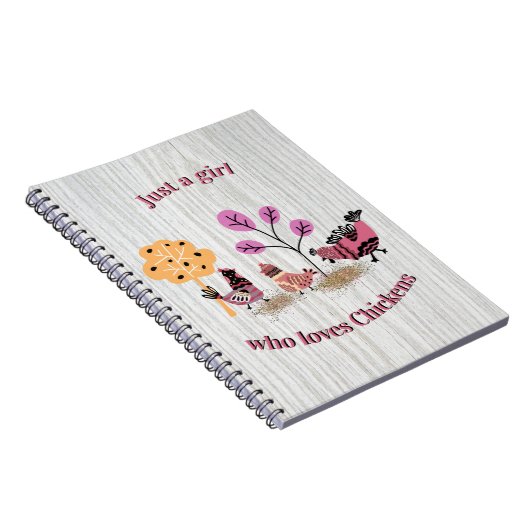 Nur ein Mädchen, das Lieben Hühner Country Folklor Notizblock (Rechte Seite)