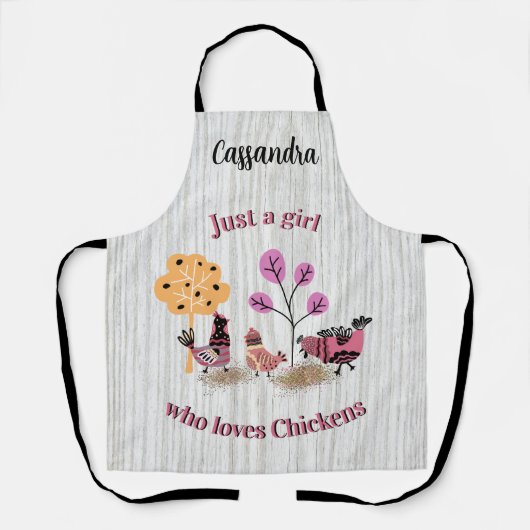 Nur ein Mädchen, das Lieben Hühner Country Folklor Schürze (Vorderseite)