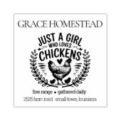 Nur ein Mädchen, das Lieben Hühner Eierkarton Name Gummistempel (Prägung)