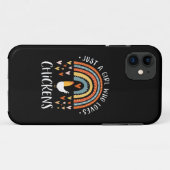 Nur ein Mädchen, das Lieben Hühner Regenbogen Gesc Case-Mate iPhone Hülle (Rückseite (Horizontal))