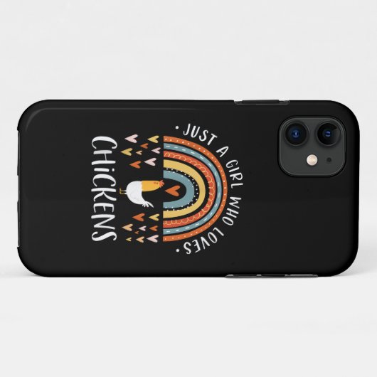 Nur ein Mädchen, das Lieben Hühner Regenbogen Gesc Case-Mate iPhone Hülle (Rückseite (Horizontal))