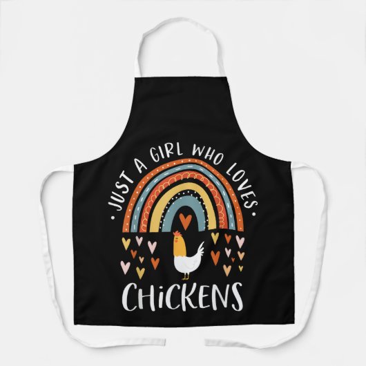 Nur ein Mädchen, das Lieben Hühner Regenbogen Gesc Schürze (Vorderseite)