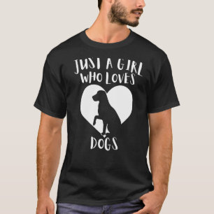 Nur ein Mädchen, das Lieben Hunde Schwarzen Hund N T-Shirt
