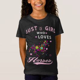 Nur ein Mädchen, das Lieben im Shirt Pferde Frauen