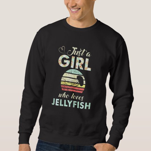 Nur ein Mädchen, das Lieben Jelly Fis von Retro Je Sweatshirt (Vorderseite)