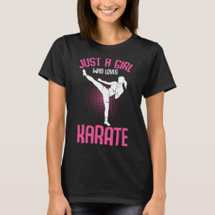 Nur ein Mädchen, das Lieben Karate Kinder Mädchen T-Shirt