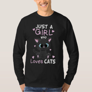Nur ein Mädchen, das Lieben Katzen Niedlich Kätzch T-Shirt