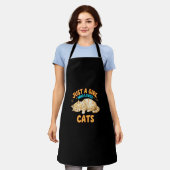 Nur ein Mädchen, das Lieben Katzen Niedliche Kätzc Schürze (Getragen)