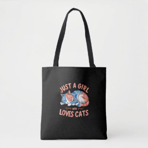 Nur ein Mädchen, das Lieben Katzen Niedliche Kätzc Tasche