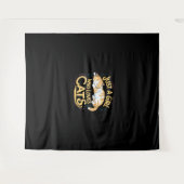 Nur ein Mädchen, das Lieben Katzen Niedliche Kätzc Wandteppich (Vorderseite (Horizontal))