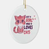 Nur ein Mädchen, das Lieben Katzen Niedliche Katze Keramik Ornament (Rechts)
