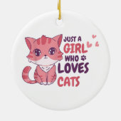 Nur ein Mädchen, das Lieben Katzen Niedliche Katze Keramik Ornament (Hinten)
