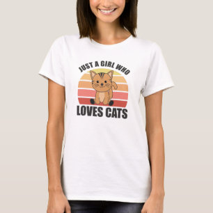 Nur ein Mädchen, das Lieben Katzen Niedliche Katze T-Shirt