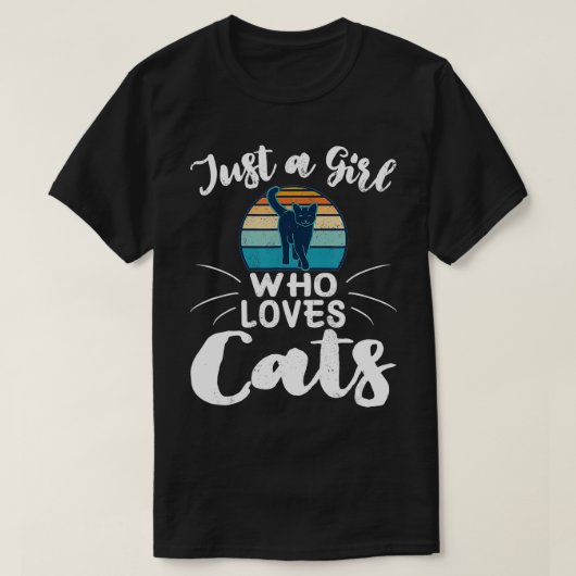 Nur ein Mädchen, das Lieben Katzen Niedliche Katze T-Shirt (Design vorne)