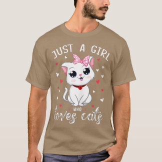 Nur ein Mädchen, das Lieben Katzen Niedliche Katze T-Shirt