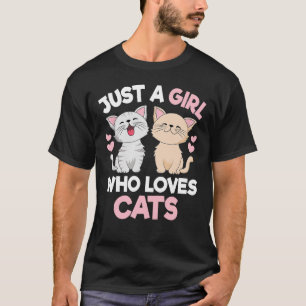 Nur ein Mädchen, das Lieben Katzen Niedliche Liebe T-Shirt