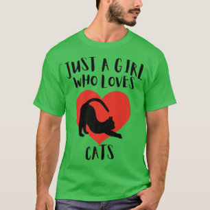 Nur ein Mädchen, das Lieben Katzen schwarze Katze T-Shirt