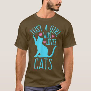 Nur ein Mädchen, das Lieben Katzen Türkis Niedlich T-Shirt