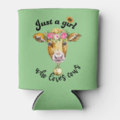 Nur ein Mädchen, das Lieben Kühe niedliche Kühe Aq Dosenkühler (Vorderseite)