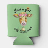 Nur ein Mädchen, das Lieben Kühe niedliche Kühe Aq Dosenkühler (Rückseite)