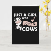 Nur ein Mädchen, das Lieben Kühe Niedliche Tiere r Karte (Gelbe Blume)