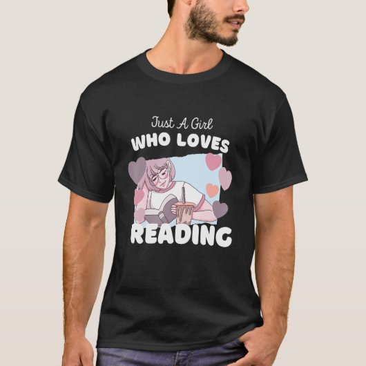 Nur ein Mädchen, das Lieben liest Niedliche Bookwo T-Shirt (Vorderseite)
