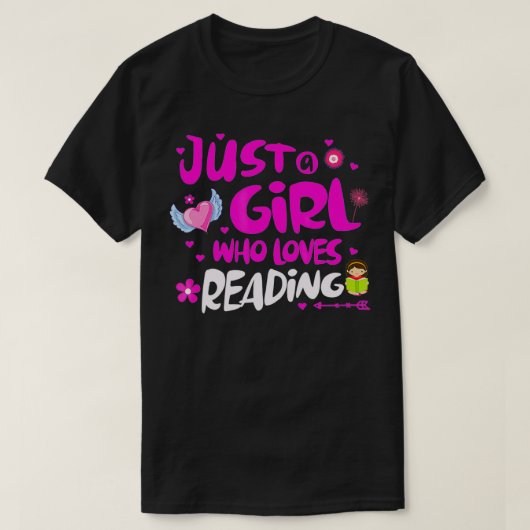 Nur ein Mädchen, das Lieben liest T-Shirt (Design vorne)