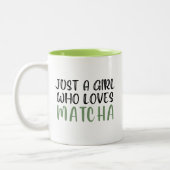 Nur ein Mädchen, das Lieben Matcha hat Zweifarbige Tasse (Links)