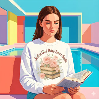 Nur ein Mädchen, das Lieben mit Blumengrafik bucht Sweatshirt