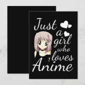 Nur ein Mädchen, das Lieben niedliches Cosplay ani Einladung (Vorne/Hinten)