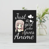 Nur ein Mädchen, das Lieben niedliches Cosplay ani Einladung (Stehend Vorderseite)