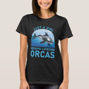 Nur ein Mädchen, das Lieben Orcas Funny Orca T-Shirt