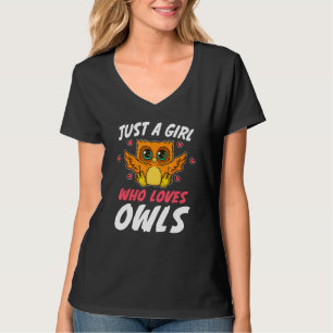 Nur ein Mädchen, das Lieben Owls Bird Nature Girl T-Shirt