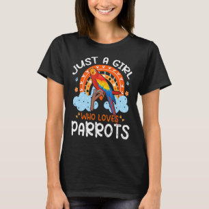 Nur ein Mädchen, das Lieben Papageien Niedliche Bl T-Shirt