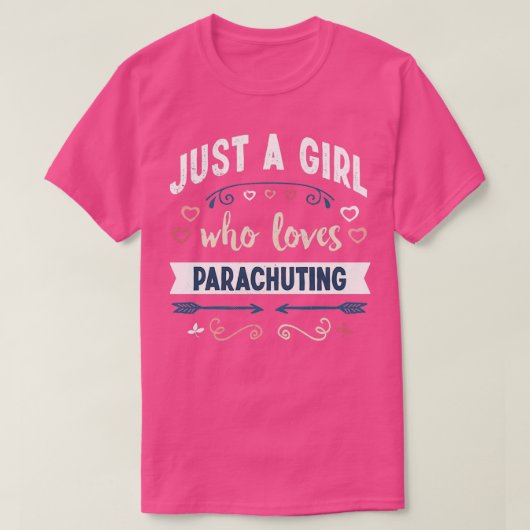 Nur ein Mädchen, das Lieben Parachuting Funny Gesc T-Shirt (Design vorne)