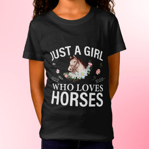 Nur ein Mädchen, das Lieben Pferde Blumenstrauß T  T-Shirt
