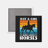 Nur ein Mädchen, das Lieben Pferde Funny Pferd Bes Magnet (Vorderseite/Rückseite)