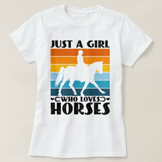Nur ein Mädchen, das Lieben Pferde Funny Pferd Bes T-Shirt (Design vorne)