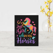 Nur ein Mädchen, das Lieben Pferde Geschenke Reite Karte (Gelbe Blume)