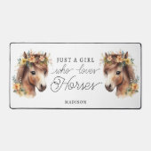 Nur ein Mädchen, das Lieben Pferde Niedlich Pony R Schreibtischunterlage (Vorderseite)